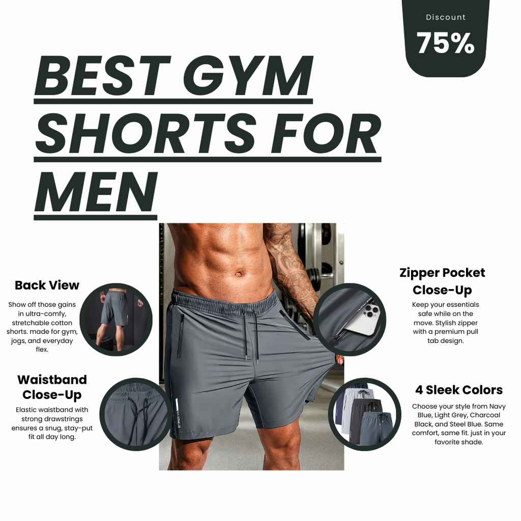 Zavio™ Combo of 4 Men's Stretchable Cotton Shorts (🔥BUY 2 GET 2 FREE🔥)